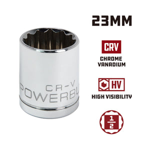 1/2 Inch Drive x 23 MM 12 Point Shallow Socket