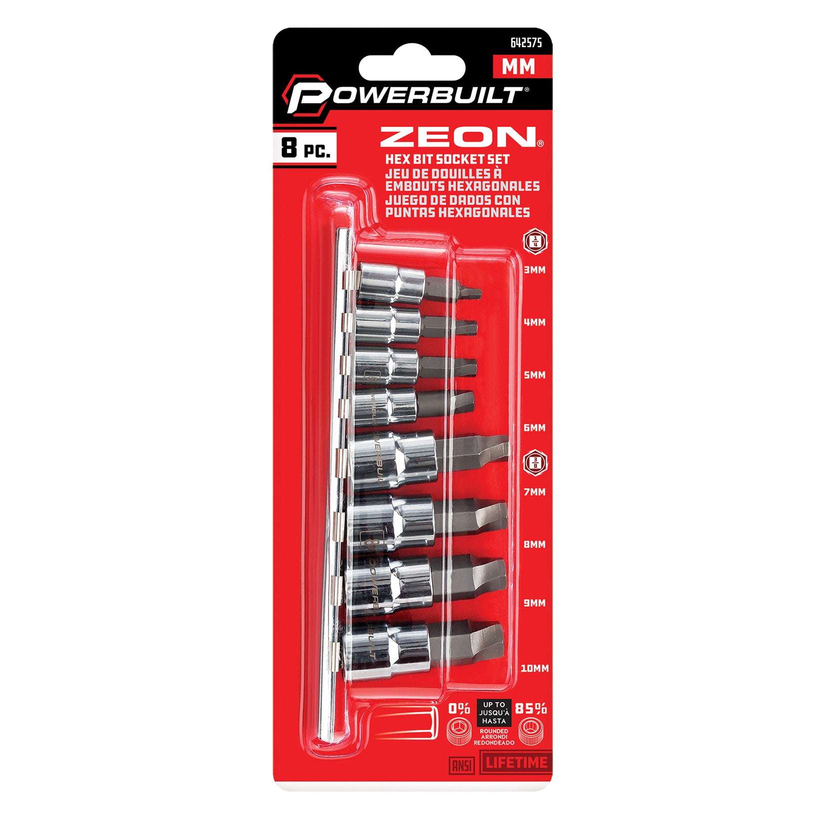240094 8 Piece Zeon Metric Hex Bit Socket Set