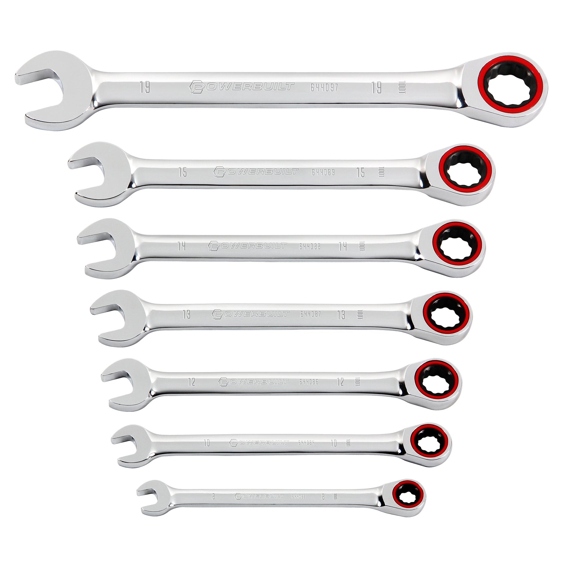 7 Piece Metric 100 Tooth Ratcheting Wrench Set