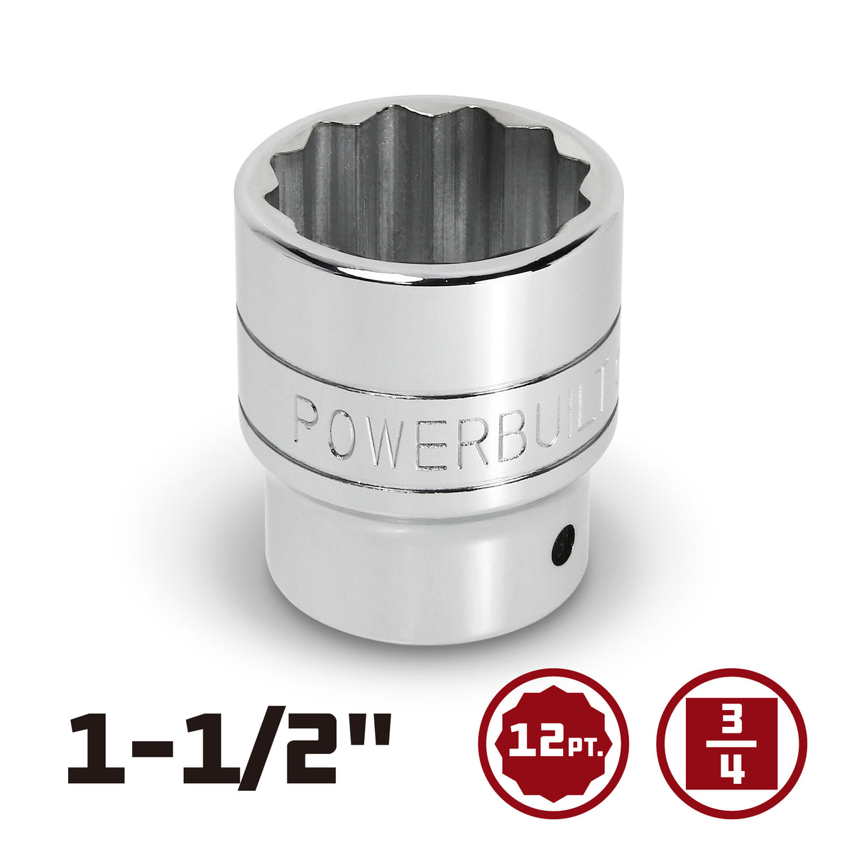 3/4 Inch Drive x 1-1/2 Inch 12 Point Shallow Socket