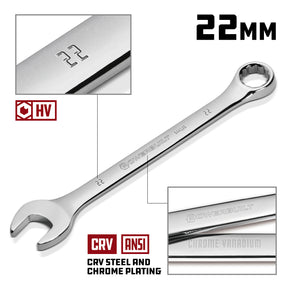 22 MM Fully Polished Metric Combination Wrench