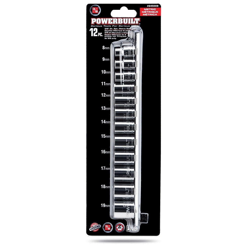 12 Piece 3/8 in. Dr. Metric 6 Point Socket Set