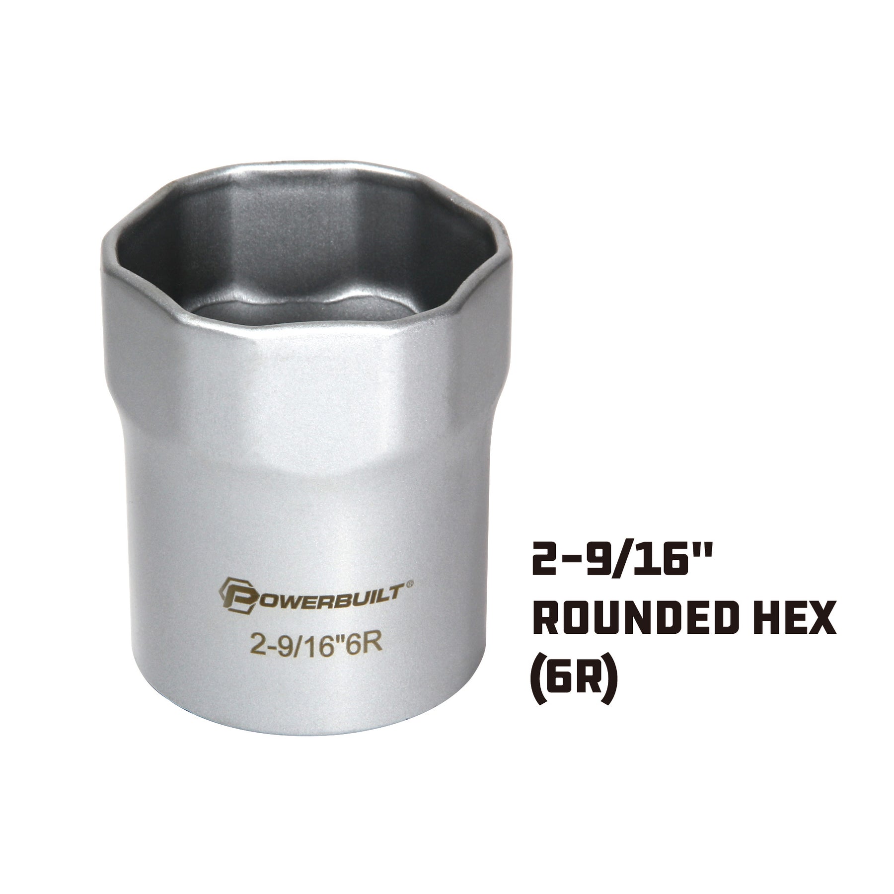 6 Point Rounded Socket Powerbuilt 2-9/16 Inch 6 Point Rounded Wheel Bearing Lock Nut Socket