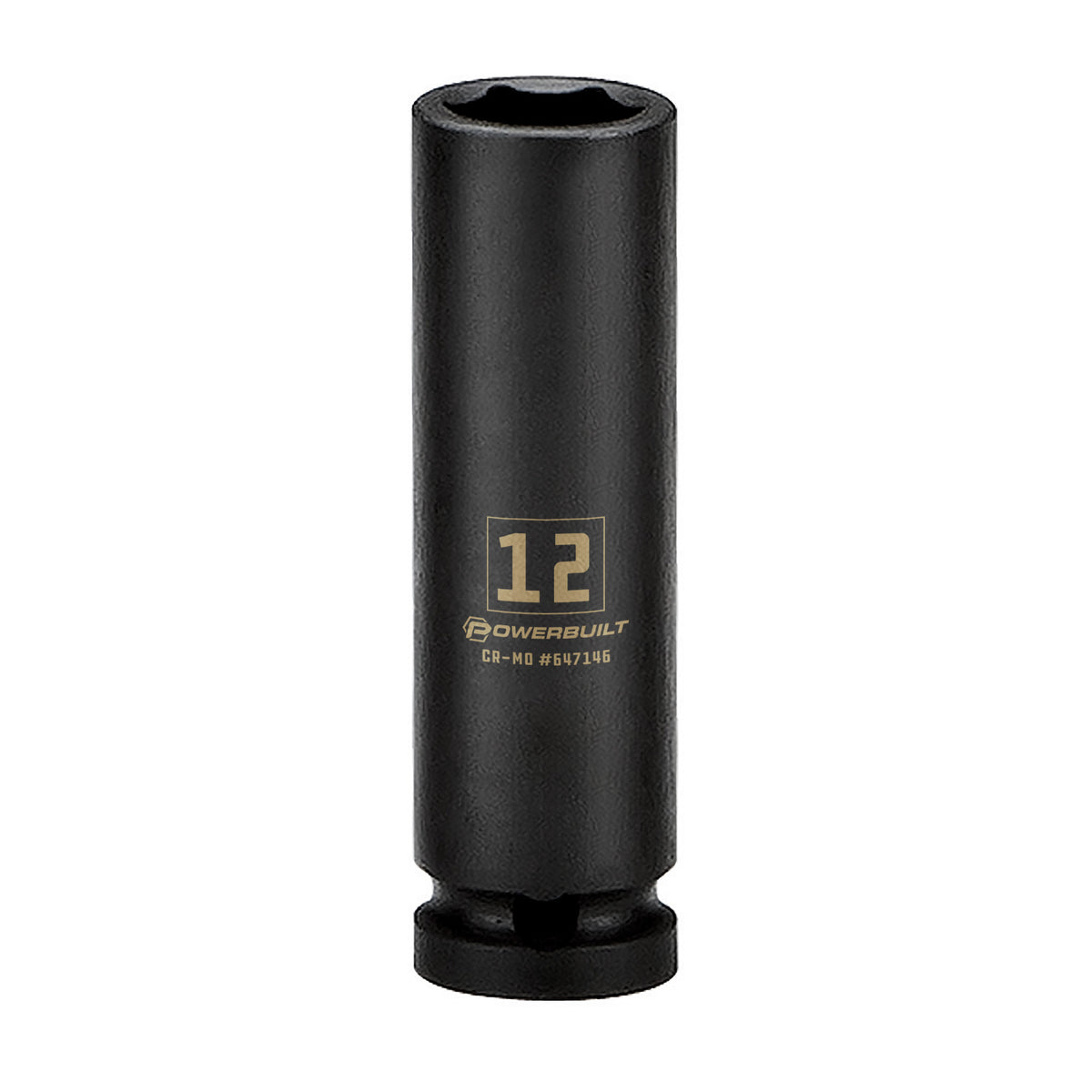 Powerbuilt 3/8 in. Drive x 12 mm 6 Point Deep Well Impact Socket - 647146