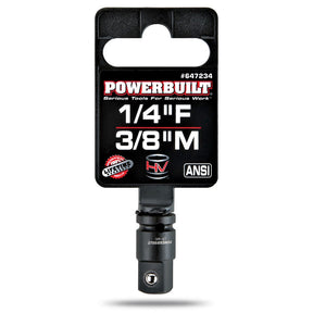 Powerbuilt 1/4 in. Drive (F) X 3/8 in. Drive (M) Impact Adapter - 647234