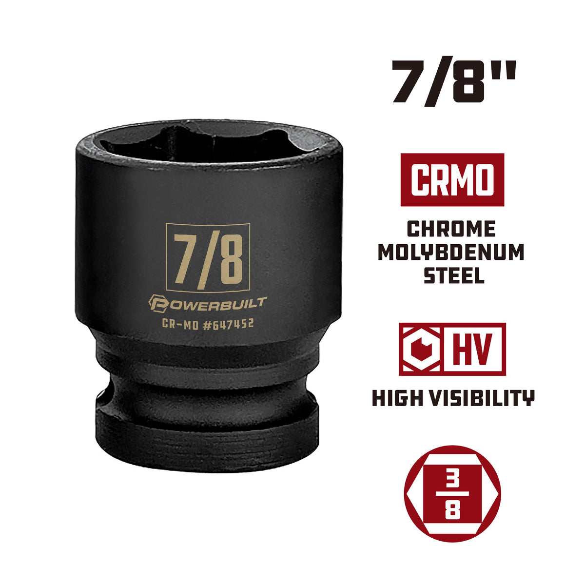 3/8 Inch Drive 7/8 Inch Impact Socket