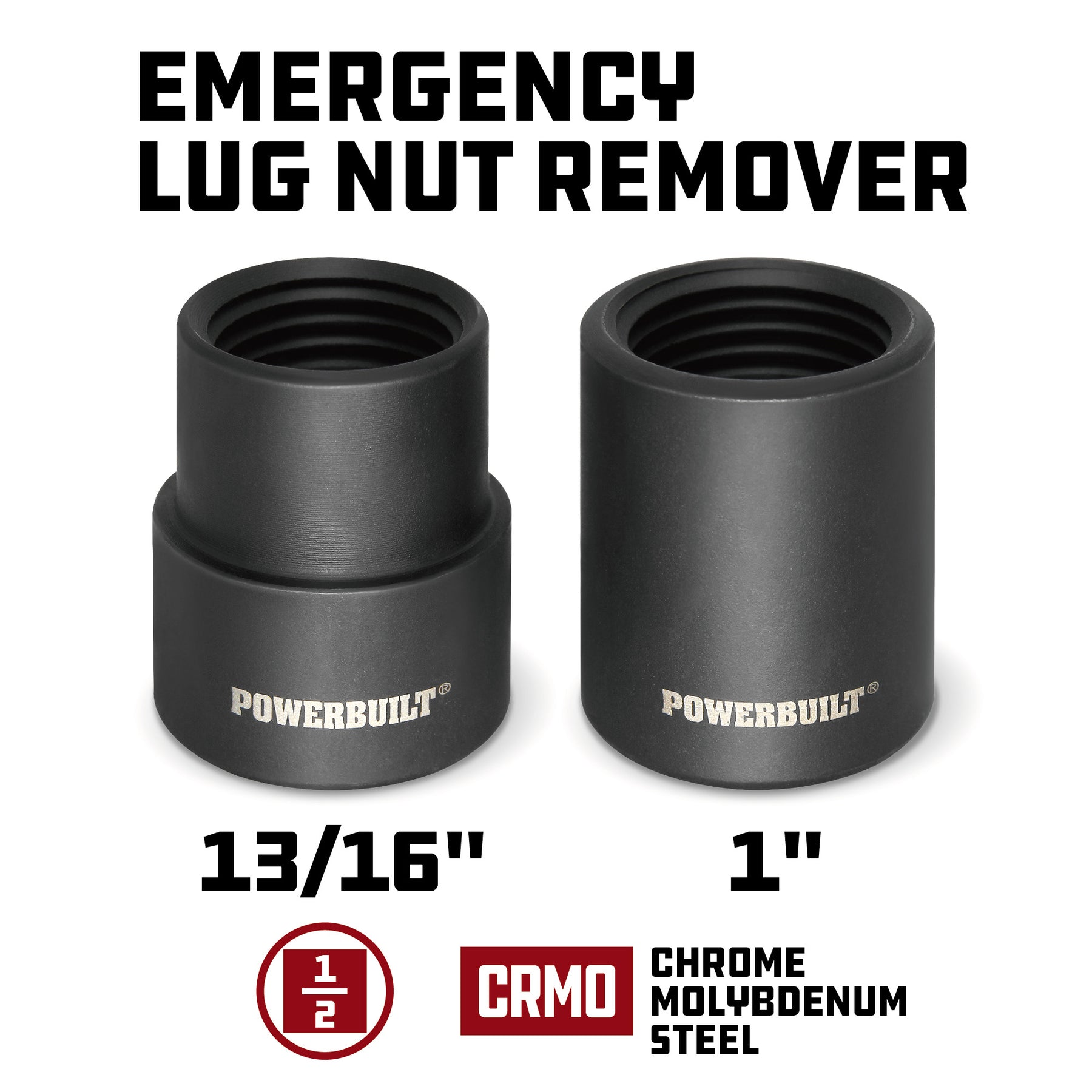 Powerbuilt 2 Pc. Emergency Lug Nut Remover Socket Set - 647763M