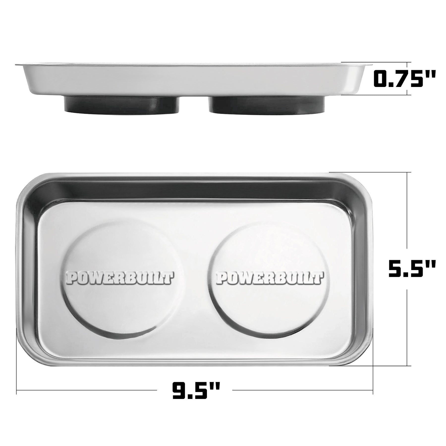 2-Pack Magnetic Tool Trays – Heavy Duty Stainless Steel With Strong Magnet, Perfect For Mechanics & Auto Work