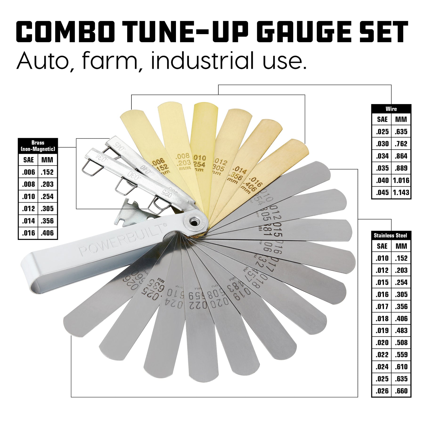 Powerbuilt 24-Blade Combo Tune-Up Gauge - 648518