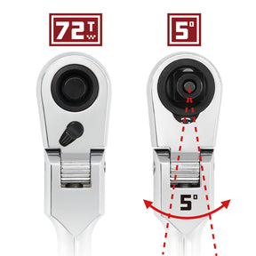 Pro Tech 3/8 in. Dr. 17 in. Long Reach Flex Head Ratchet