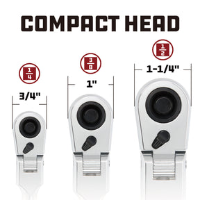 Pro Tech 3/8 in. Dr. 17 in. Long Reach Flex Head Ratchet