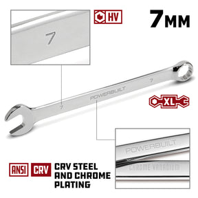7 MM Fully Polished Long Pattern Metric Combination Wrench