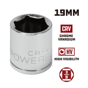 3/8 in. Dr. Sockets - Metric Shallow - 6 Pt.