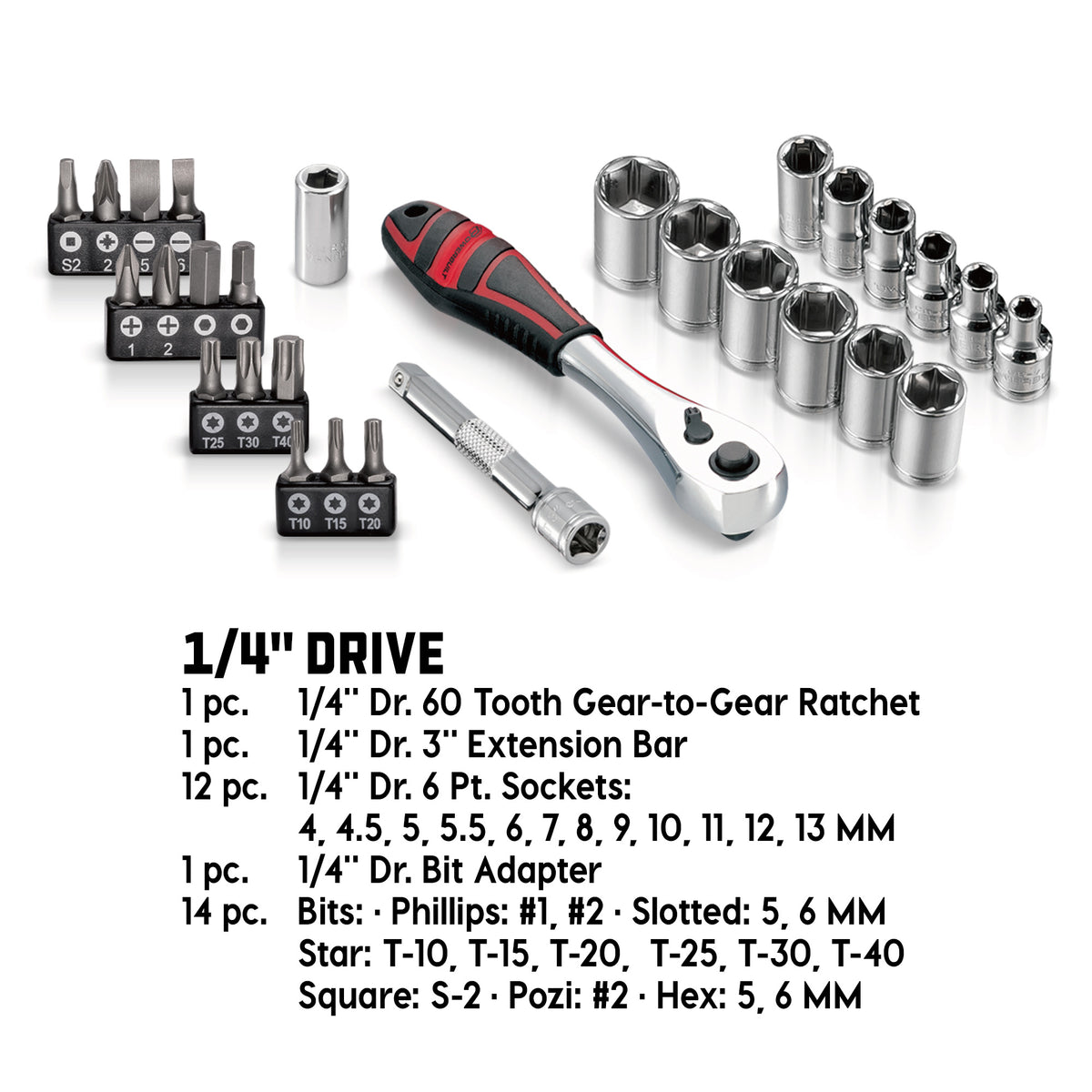 30 Piece 1/4 in. Dr. Metric Socket Set