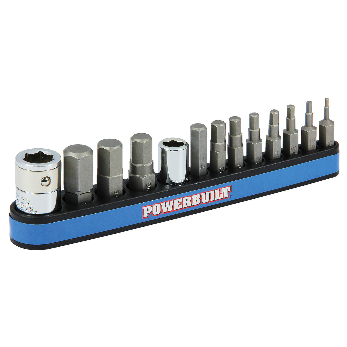 13 Piece SAE Hex Bit and Socket Adapter Set