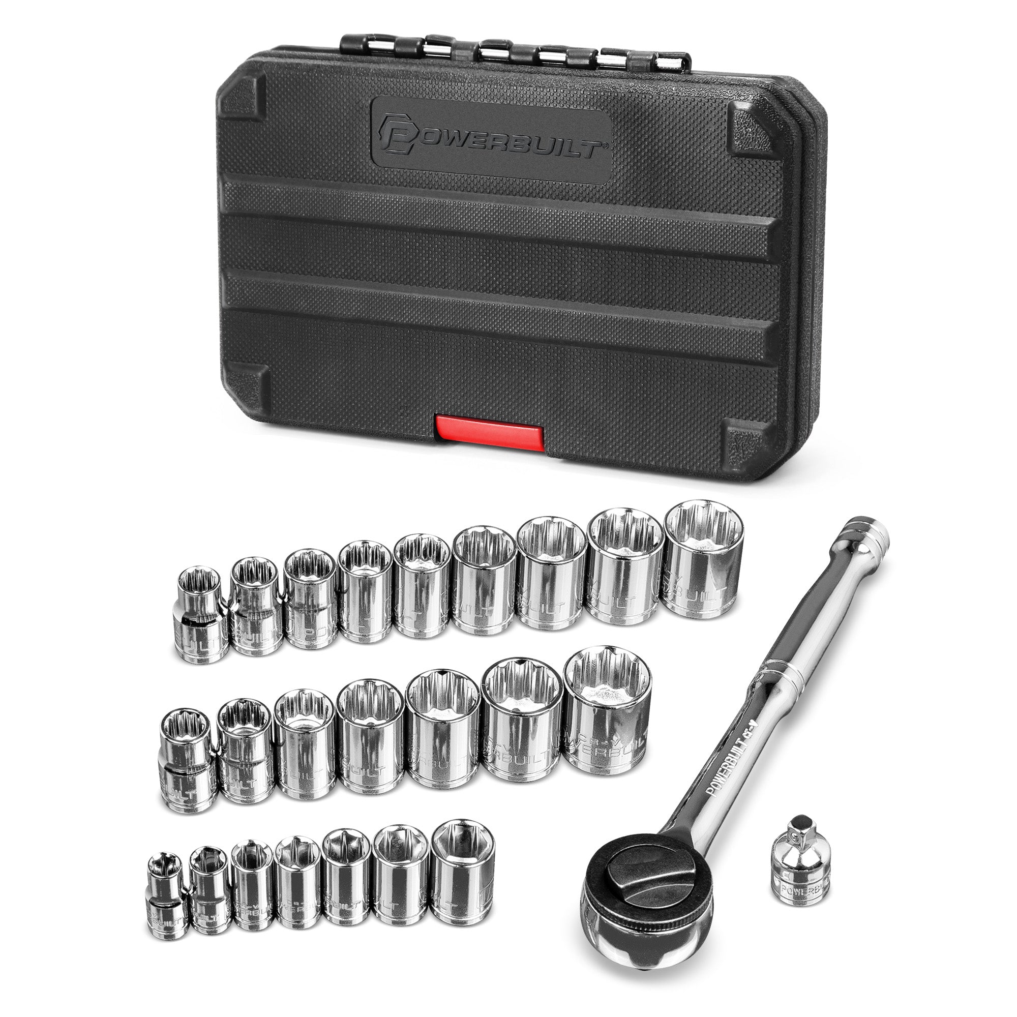 SAE and Metric Socket Set - 26 Piece - 1/4 and 3/8 Inch Drive