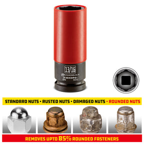 Powerbuilt 13/16 in. Zeon Lug Nut Socket Set for Damaged Lug Nuts - 941431M