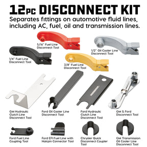 12 Piece Fuel, Transmission, and Air Conditioner Line Disconnect Kit