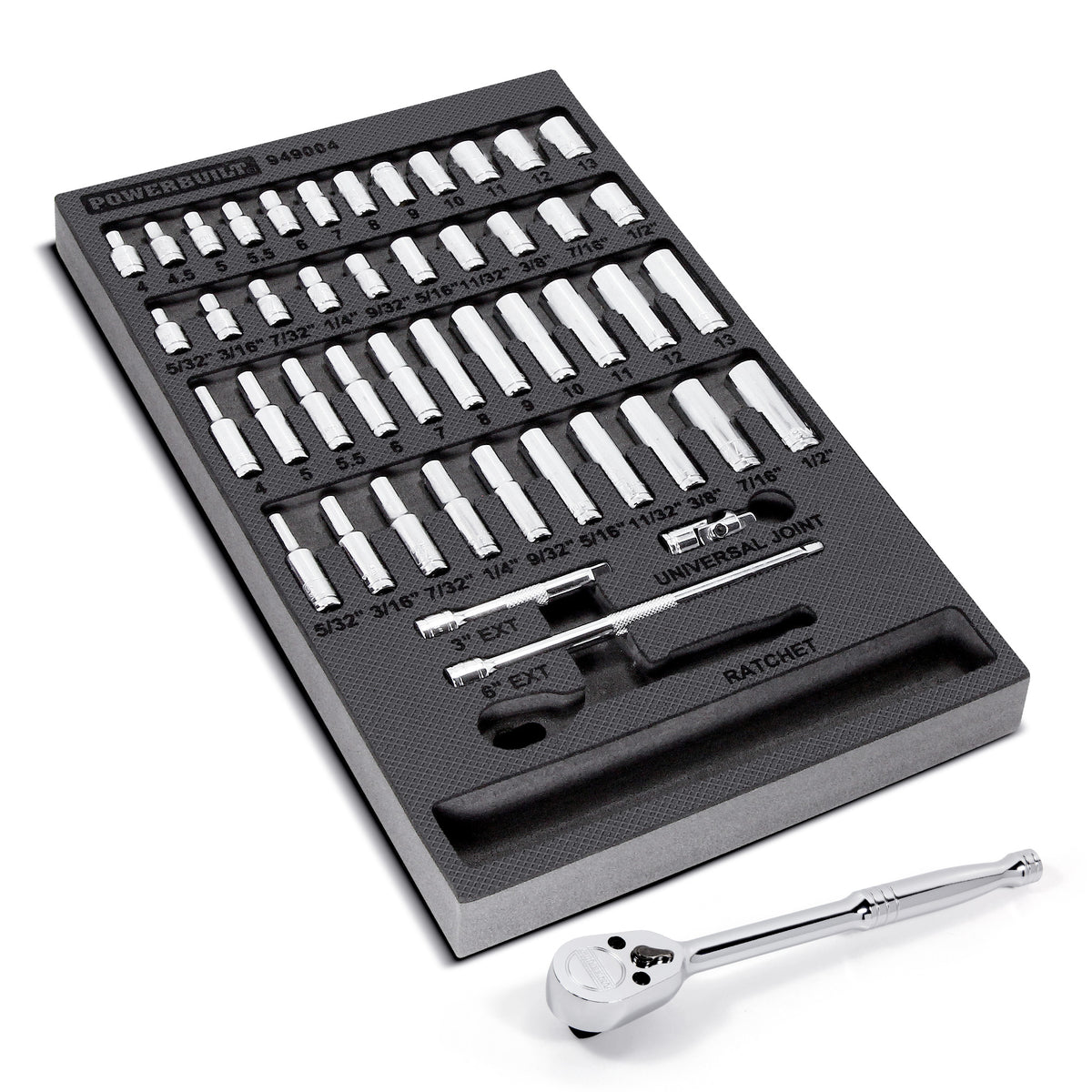 47 Piece Pro Tech 1/4 in. Dr. SAE & Metric Socket Set