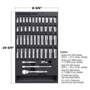 47 Piece Pro Tech 1/4 in. Dr. SAE & Metric Socket Set