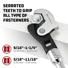 2-Piece Self-Adjusting Universal Wrench Set – Power Grip, 15" & 10.5", Carbon Steel
