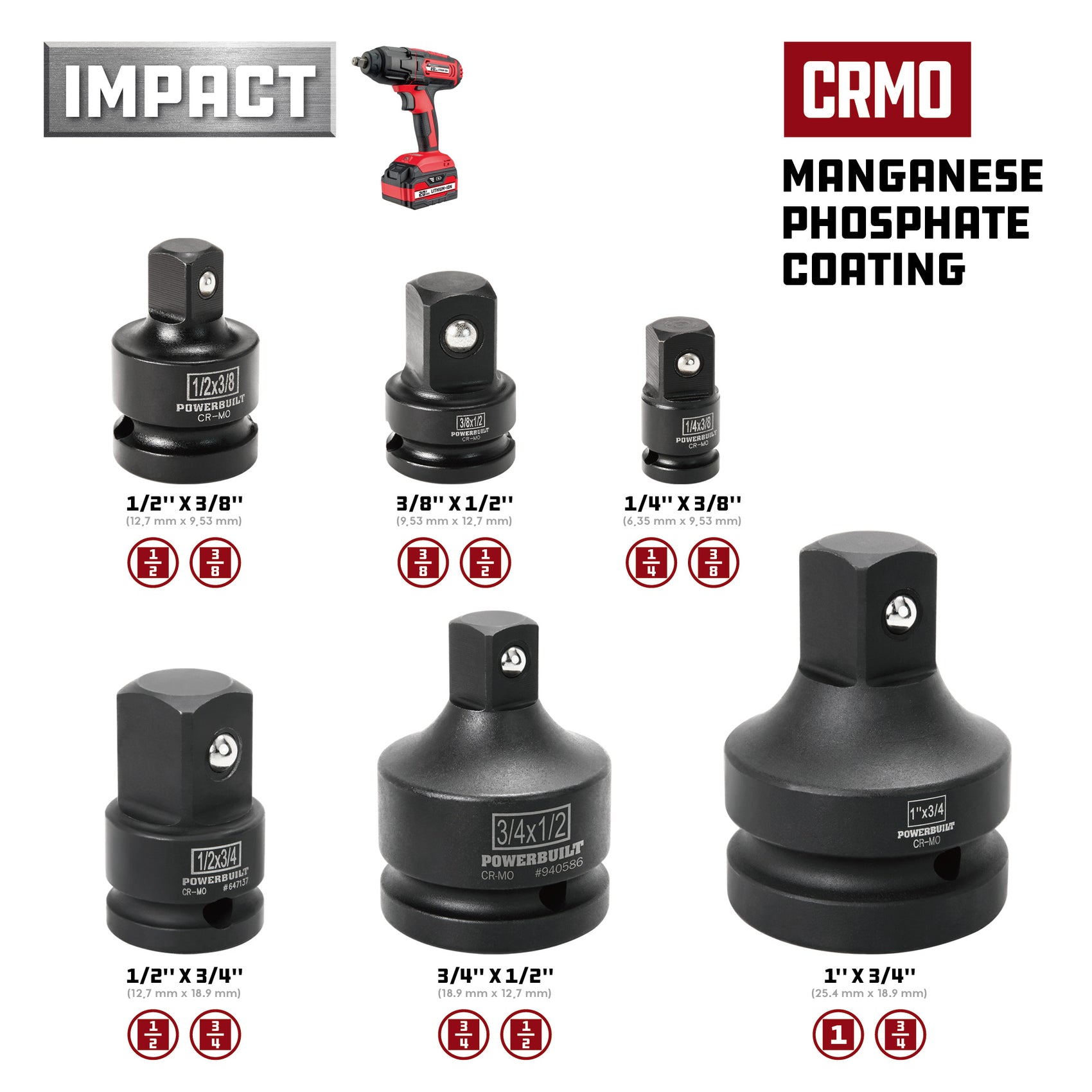 Socket Adapters - 3/4 in. Drive Impact