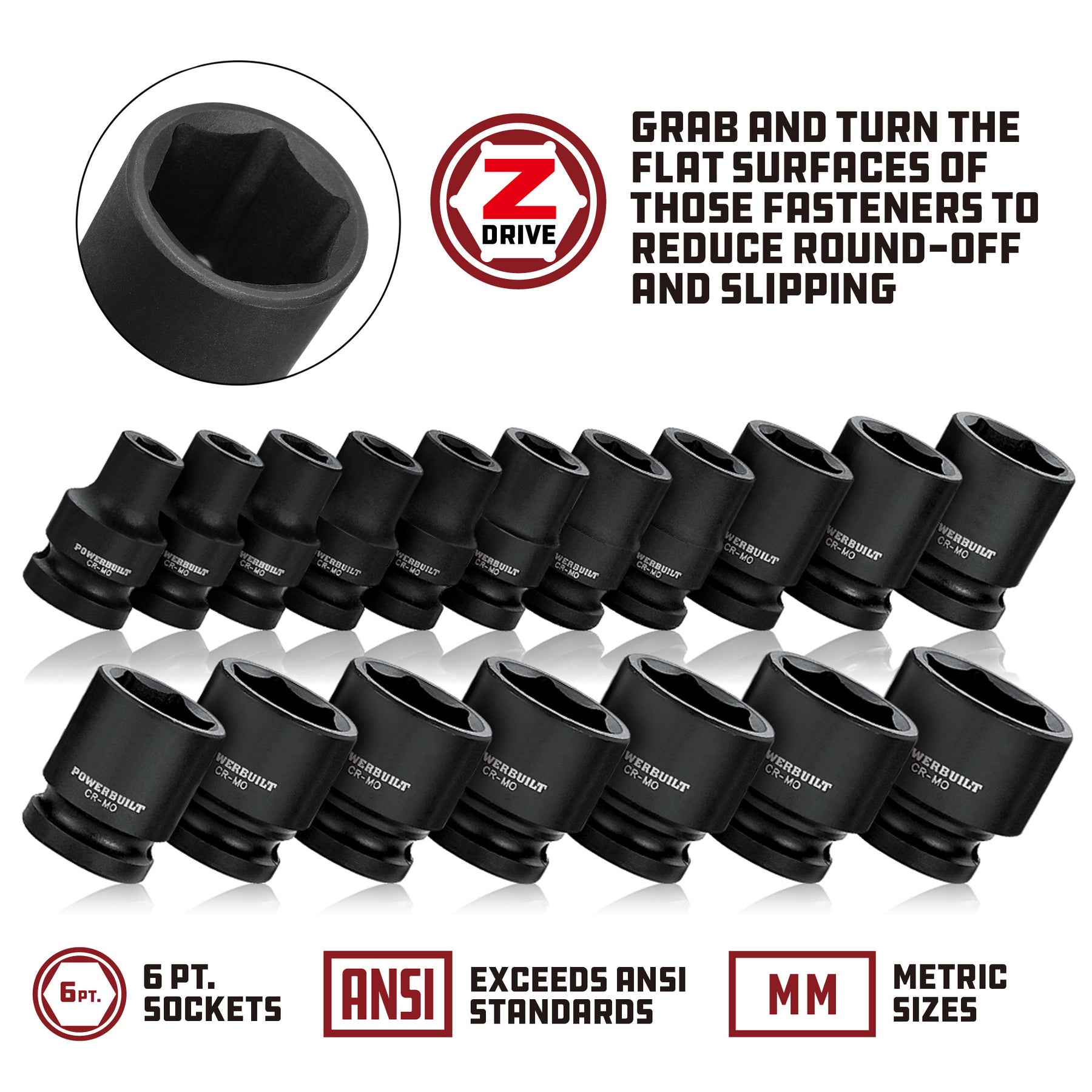Teng 15mm, 1/2″ Drive Hex / 6 Point Deep Impact Socket - R.M. Williams Teng 15mm, 1/2″ Drive Hex / 6 Point Deep Impact Socket - R.M. Williams