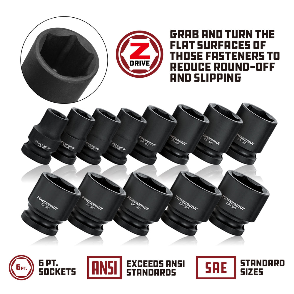 1/2 Inch Drive x 1 Inch 6 Point Deep Impact Socket