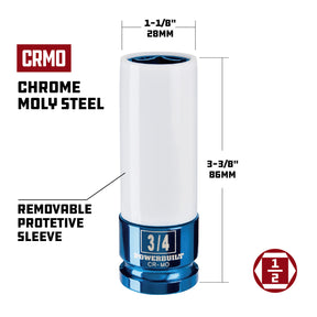 1/2 in. Dr. Thin Wall Lug Nut Sockets - SAE