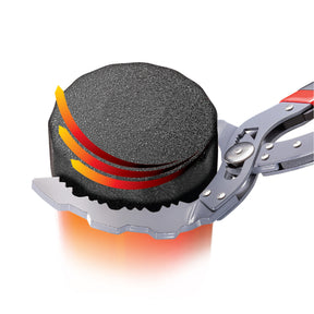 Self-Adjusting Oil Filter Pliers with 30 Degree Angled Jaws